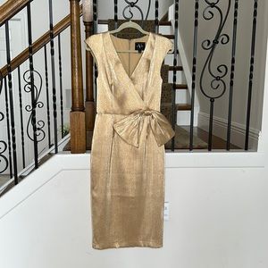 Beautiful, gold color cocktail, dress, never worn, tickets attached.